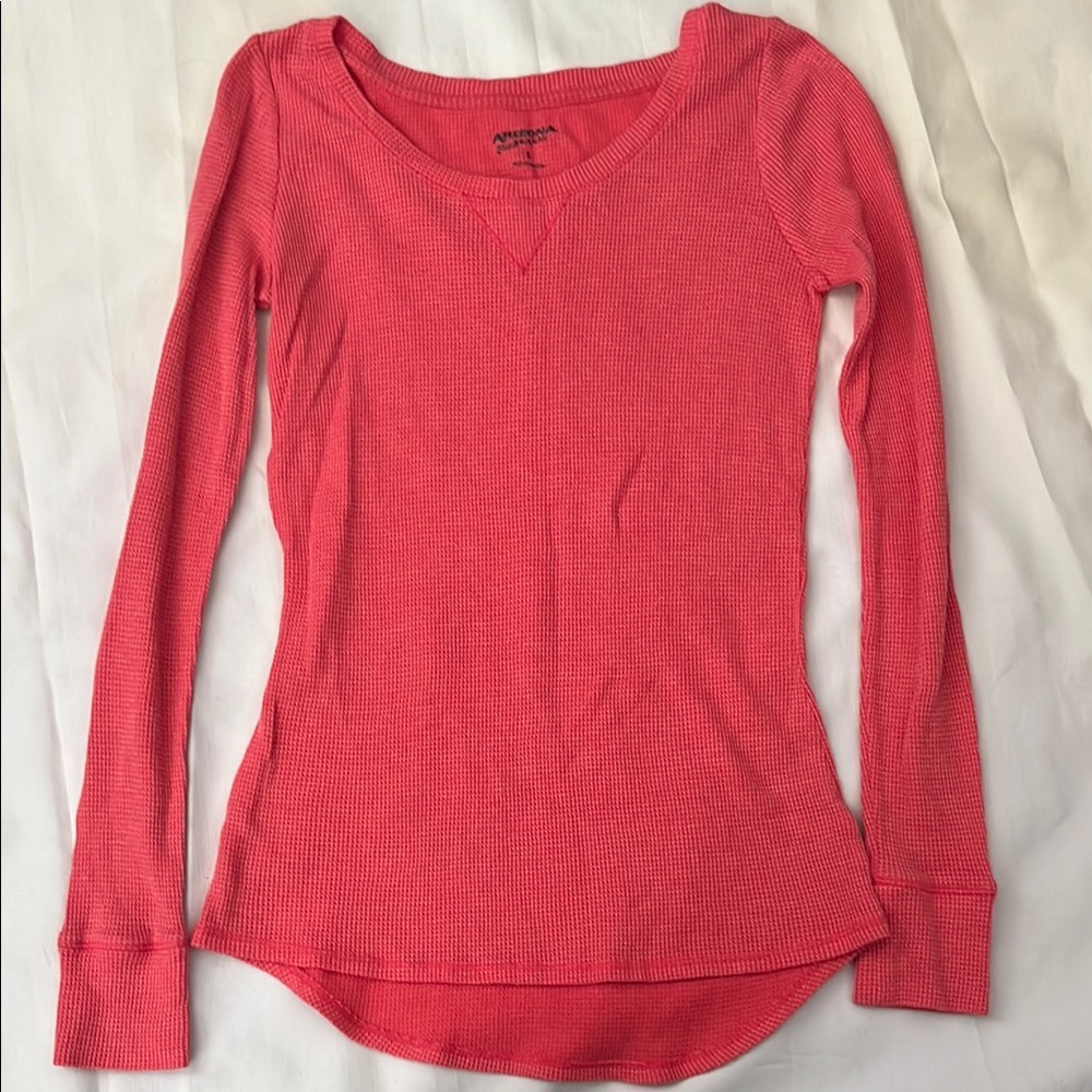 Arizona Jean Company Peach Fitted Long Sleeve Top